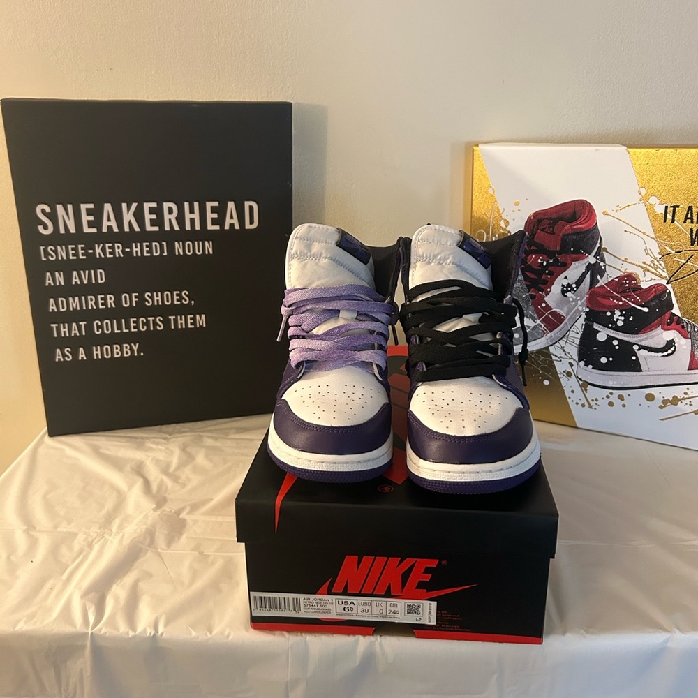 Nike Jordan 1s Purple and Black Sneakers